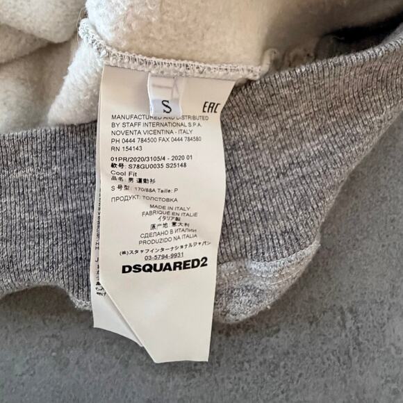 DSQUARED2: Men's Grey Peps Logo Hoodie - S - Picture 3 of 9